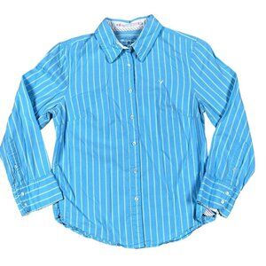 American Eagle Outfitters Baby Blue Striped Button Down Shirt Size 4